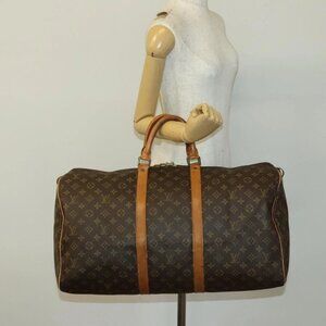 LOUIS VUITTON Monogram Keepall 55 Boston Bag M41424 LV Auth 140260
